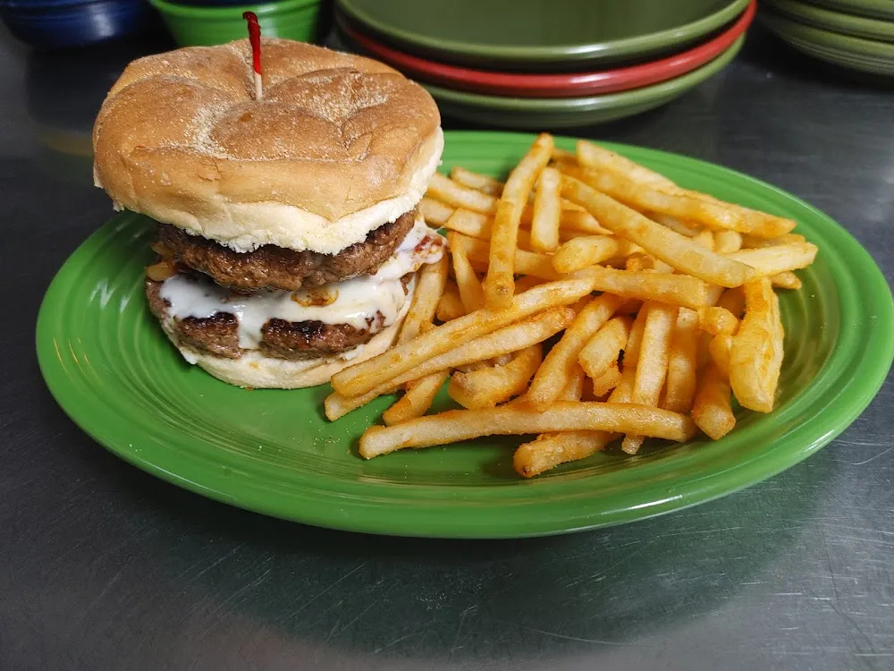 Double Cheeseburger & Beer Batter Fries