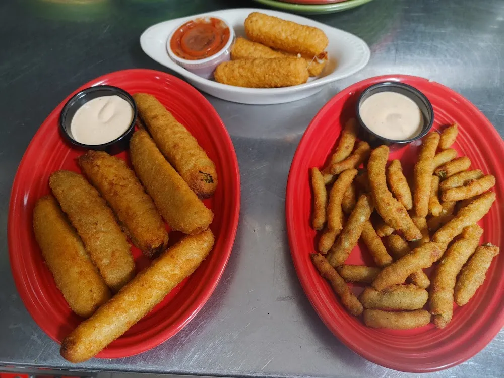 Green Beans Cheese Sticks & Pickle Spears
